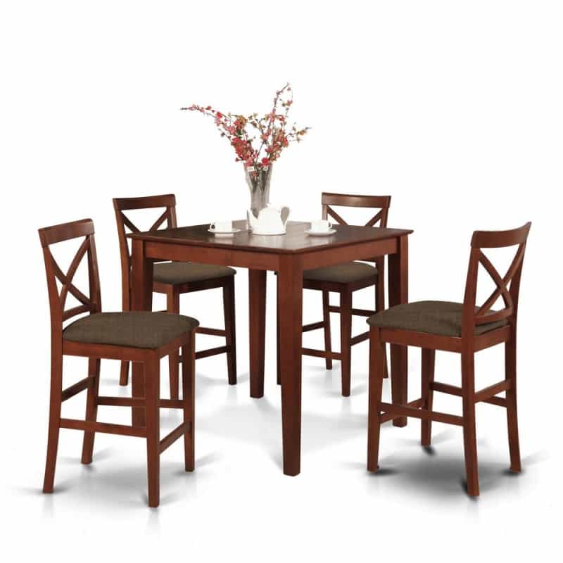 5 Pc Counter Height Dining Set-Gathering Table And 4 Counter Height Chairs
