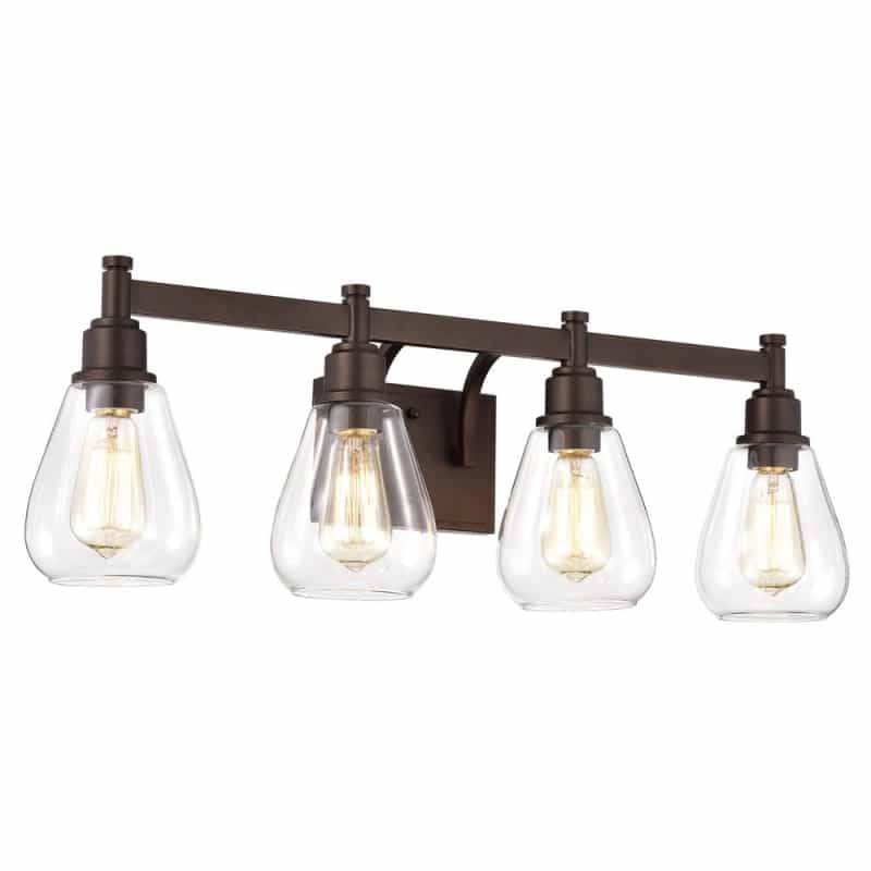Chloe Lighting Hudson Transitional 4 Light Oil Rubbed Bronze Bath Vanity Fixture 29" Wide
