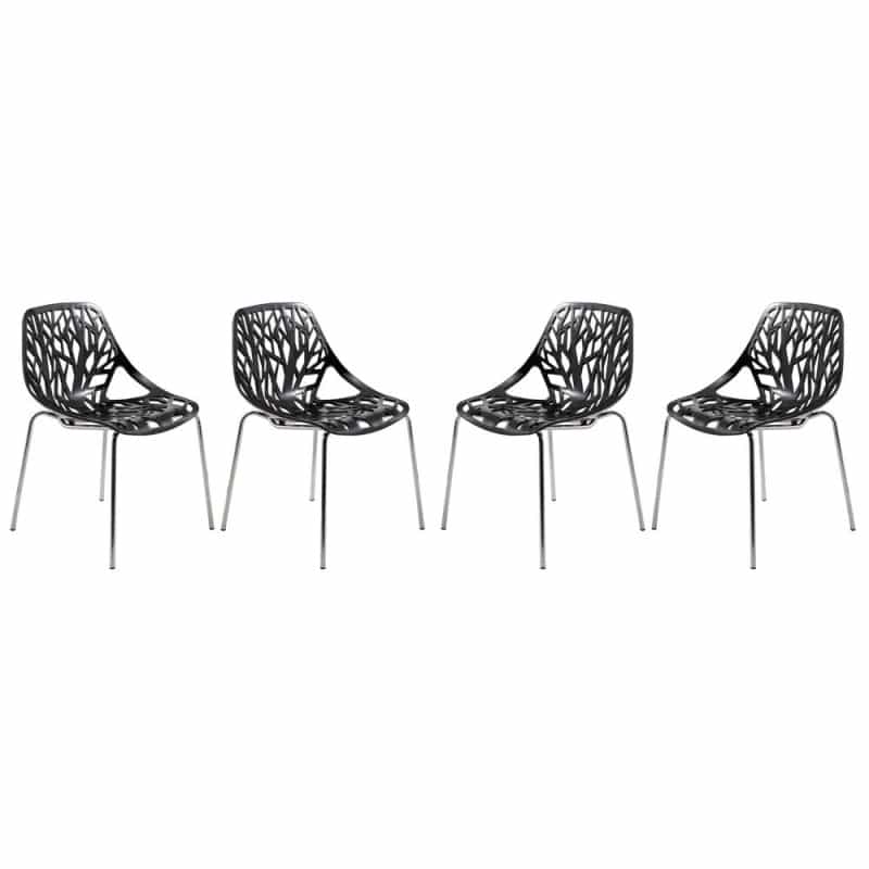 Modern Asbury Dining Chair W/ Chromed Legs