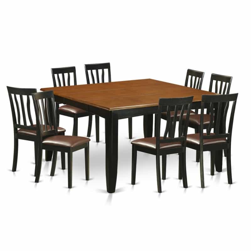 9 Pc Dining Room Set-Dining Table And 8 Wood Dining Chairs
