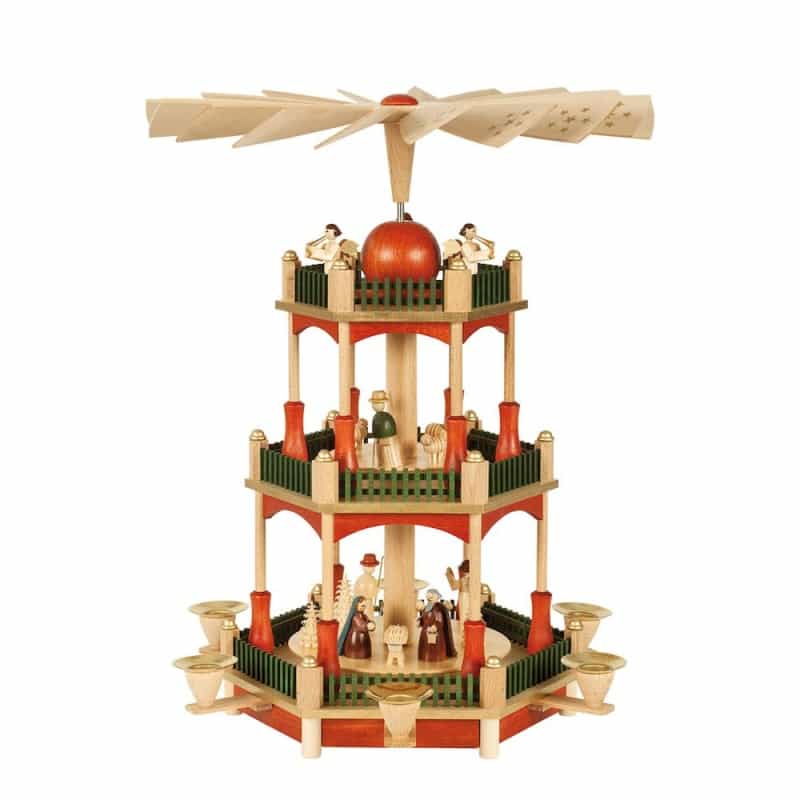Pyramid - 3-Tier Nativity With Sta" Finish