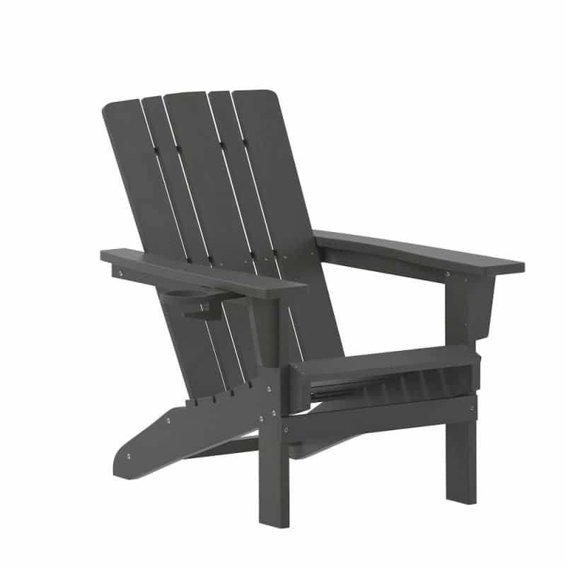 Contemporary Commercial Grade Adirondack Patio Chair With Cupholder
