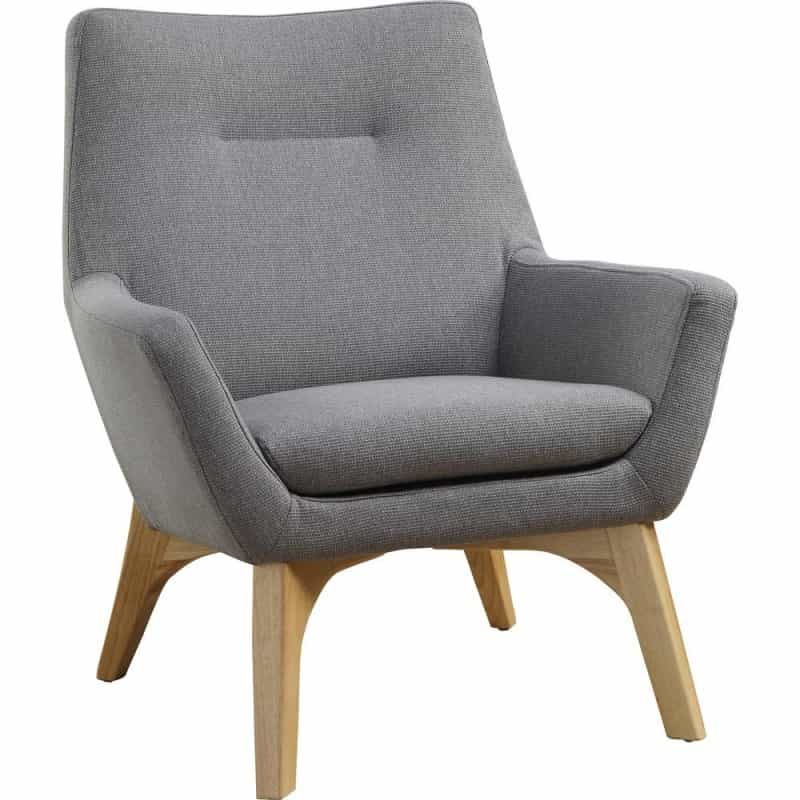 Lorell Quintessence Collection Upholstered Chair - Gray Seat Color - Gray Back Color - Low Back - Four-Legged Base - 1 Each