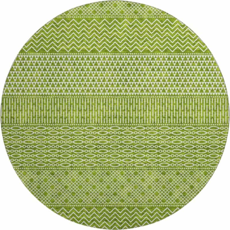 Premium Machine Washable Mayfield Amf939 Lime 8' X 8' Round Rug