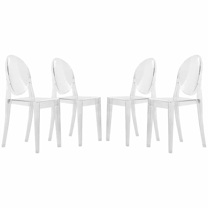 Marion Transparent Acrylic Modern Chair, Set Of 4