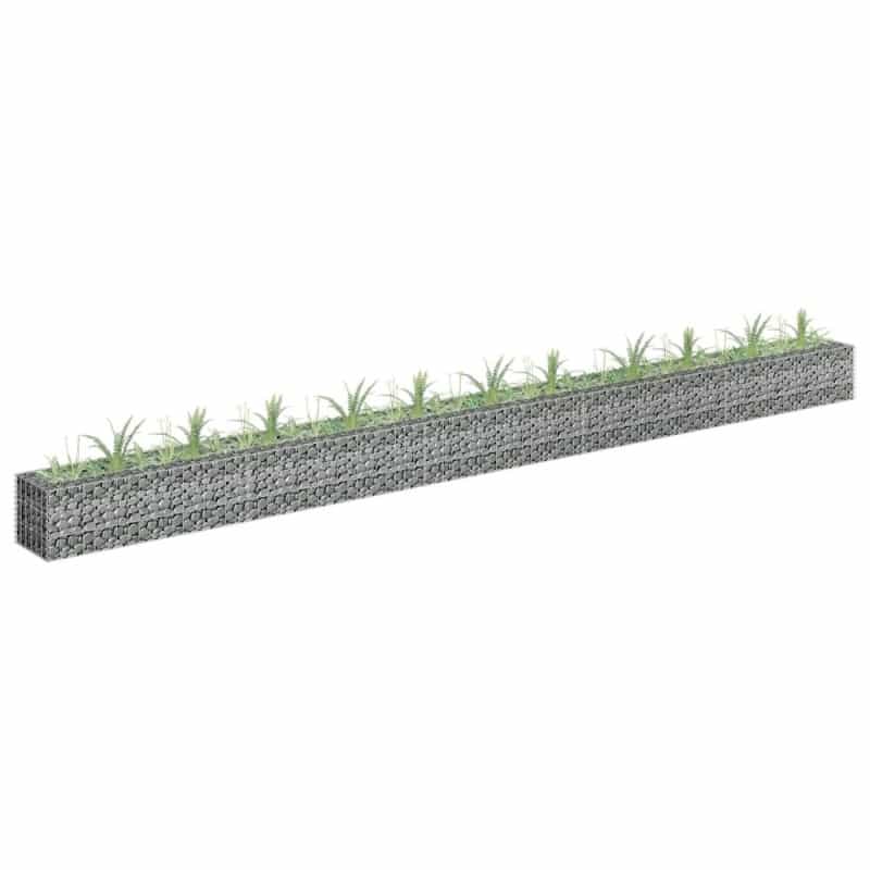 Gabion Raised Bed Silver Galvanized Steel 177.2 X 11.8 X 11.8 In