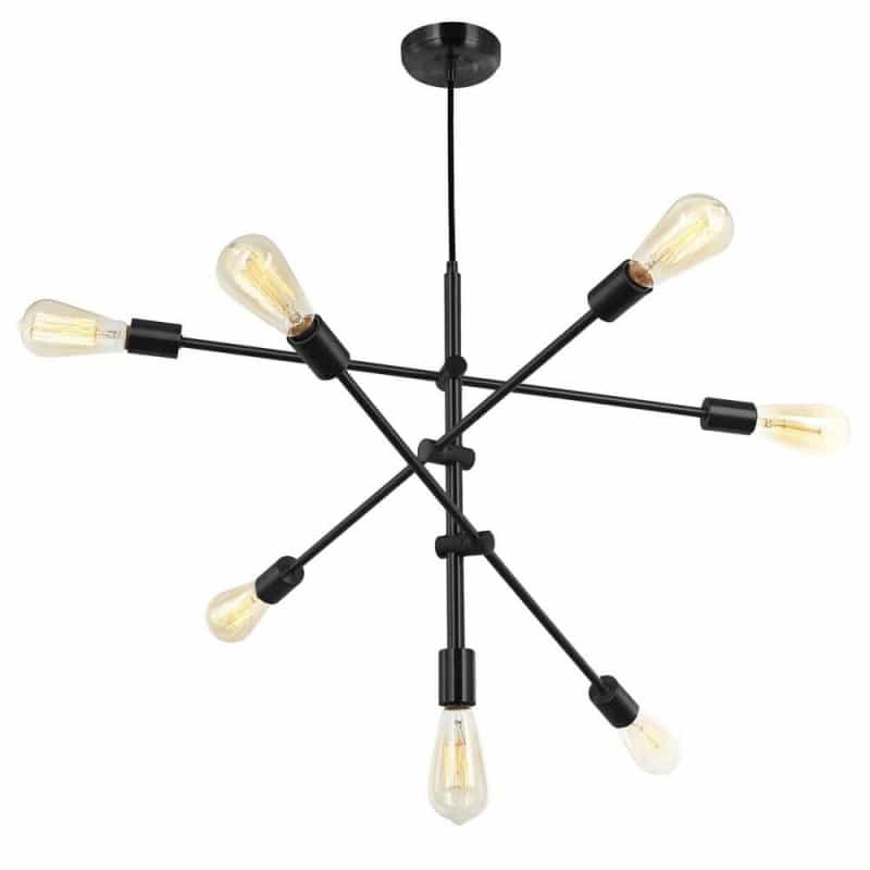 7Lt Pendant, Black Finish
