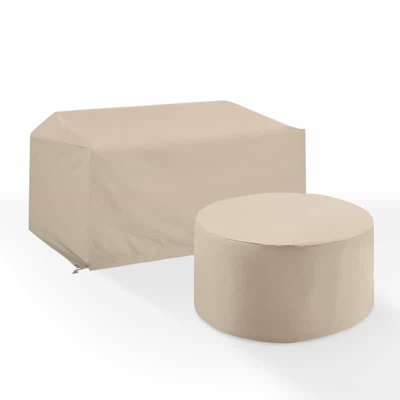 2Pc Outdoor Furniture Cover Set - Loveseat & Round Table