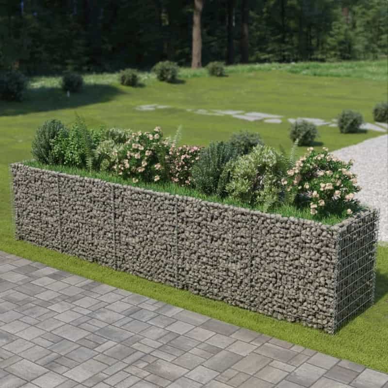 Gabion Raised Bed Silver Galvanized Steel