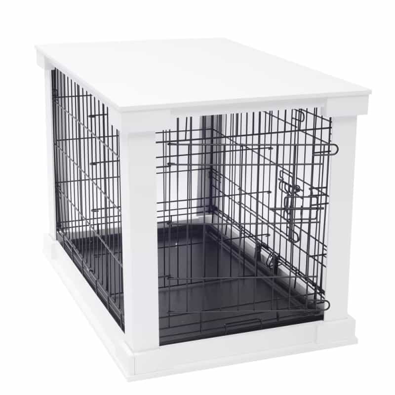 Cage With Crate Cover, White, Small