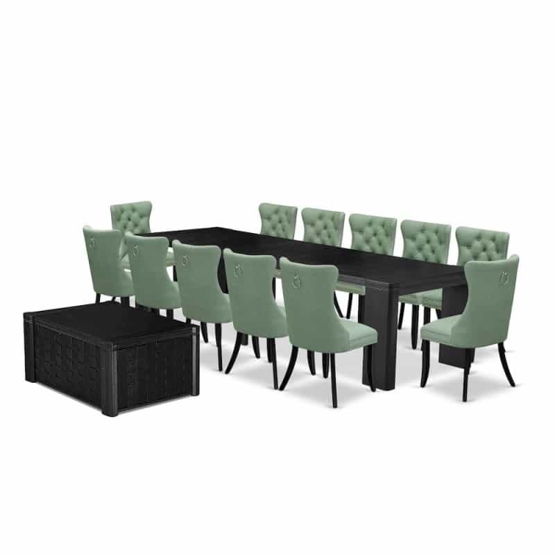 14-Piece Dining Room Table Set A Rectangular Kitchen Table With A Coffee Table