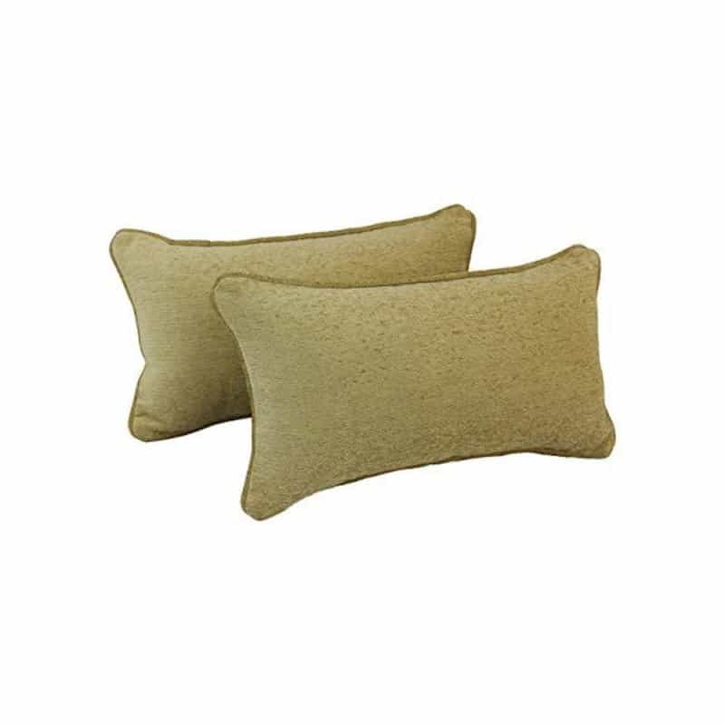 20-Inch By 12-Inch Double-Corded Patterned Jacquard Chenille Back Support Pillows With Inserts (Set Of 2)