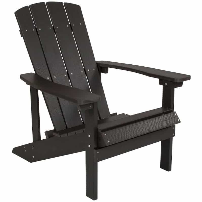All-Weather Poly Resin Wood Adirondack Chair In Slate Gray