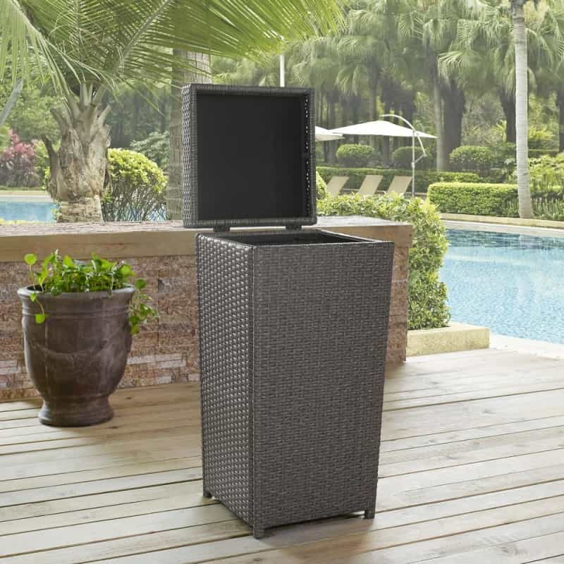 Palm Harbor Wicker Outdoor Trash Can