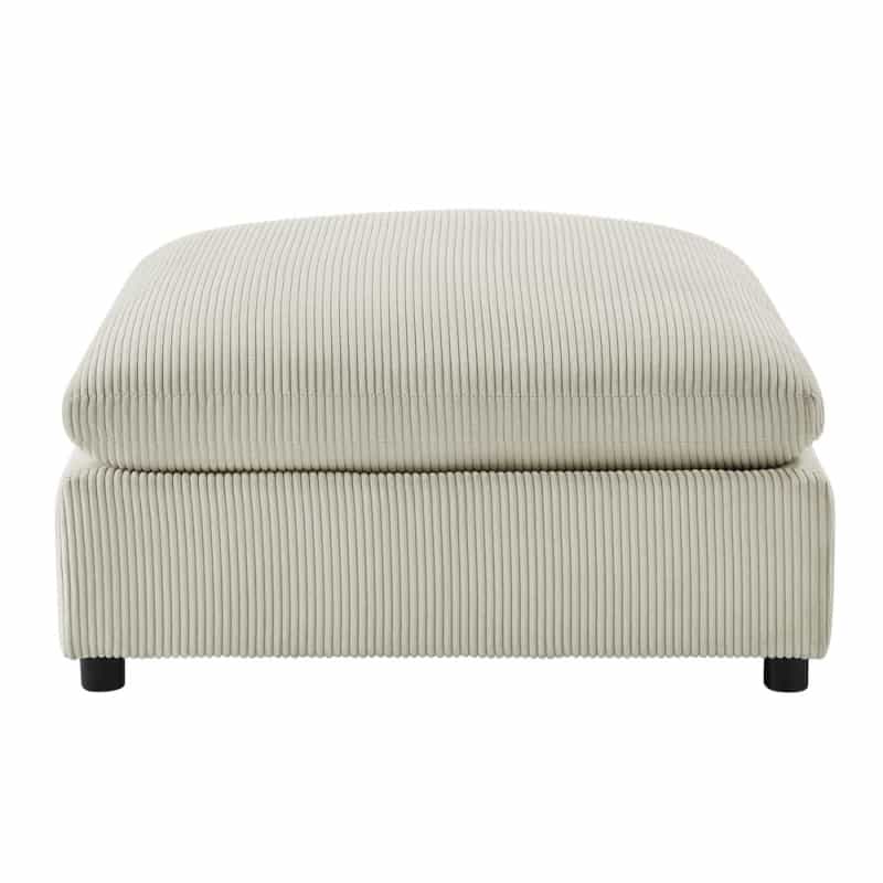 Casella Beige Corduroy Ottoman