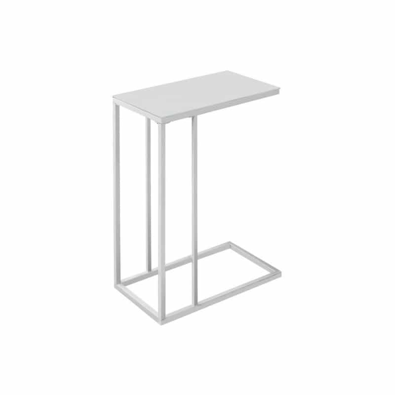 Accent Table, C-Shaped, End, Side, Snack, Living Room, Bedroom, Tempered Glass