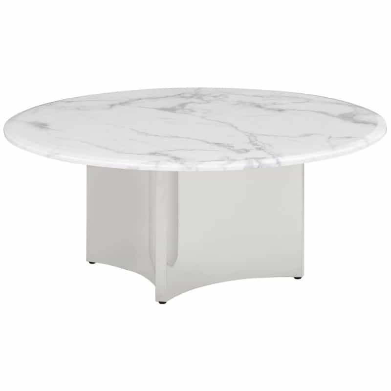 Circle Coffee White Marble Table Top