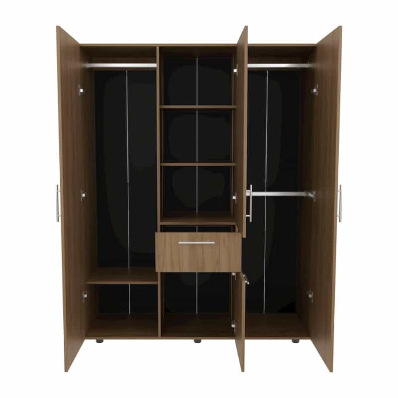Volant Armoire, 2 Doors, 5 Shelves, 1 Drawer, Natural Oak