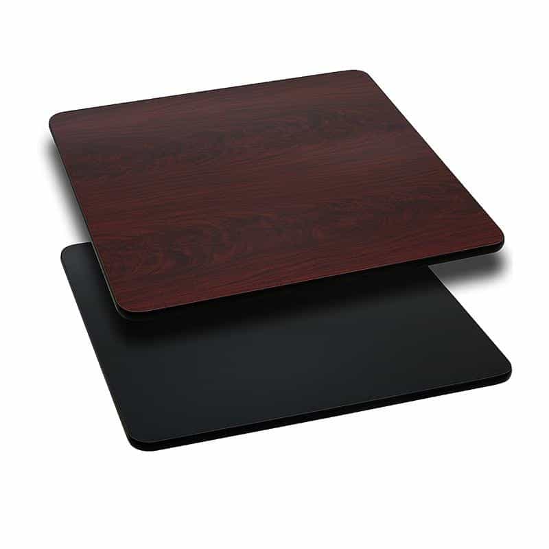 36'' Square Table Top With Black Or Mahogany Reversible Laminate Top