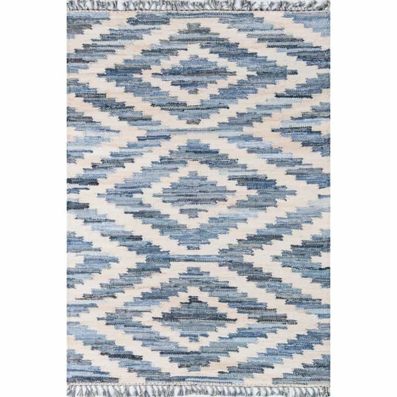 Contemporary Rectangle Area Rug, Blue, 3'3" X 5'3"