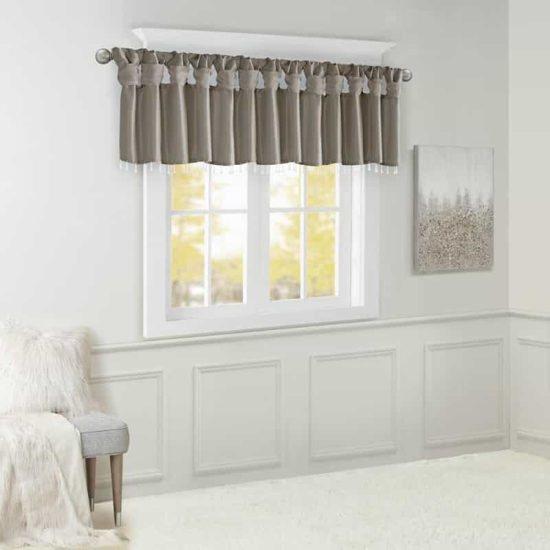 Lightweight Faux Silk Valance With Beads