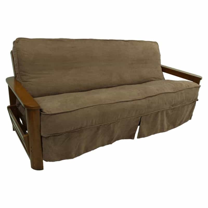 Solid Microsuede Double Corded 8 To 9-Inch Full Futon Slipcover