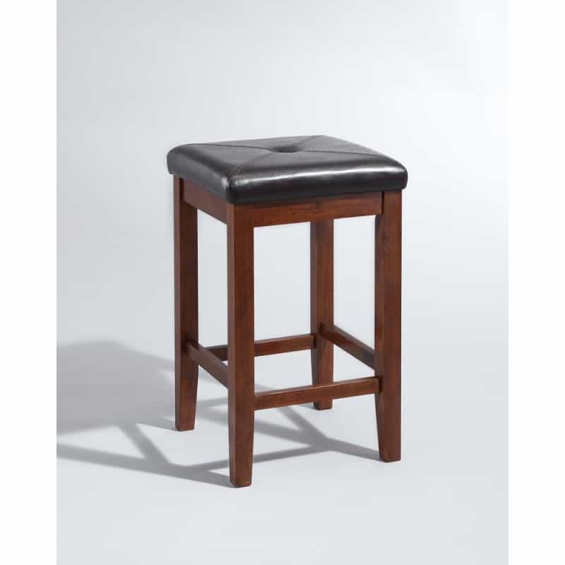 Upholstered Square Seat 2Pc Counter Height Bar Stool Set - 2 Stools