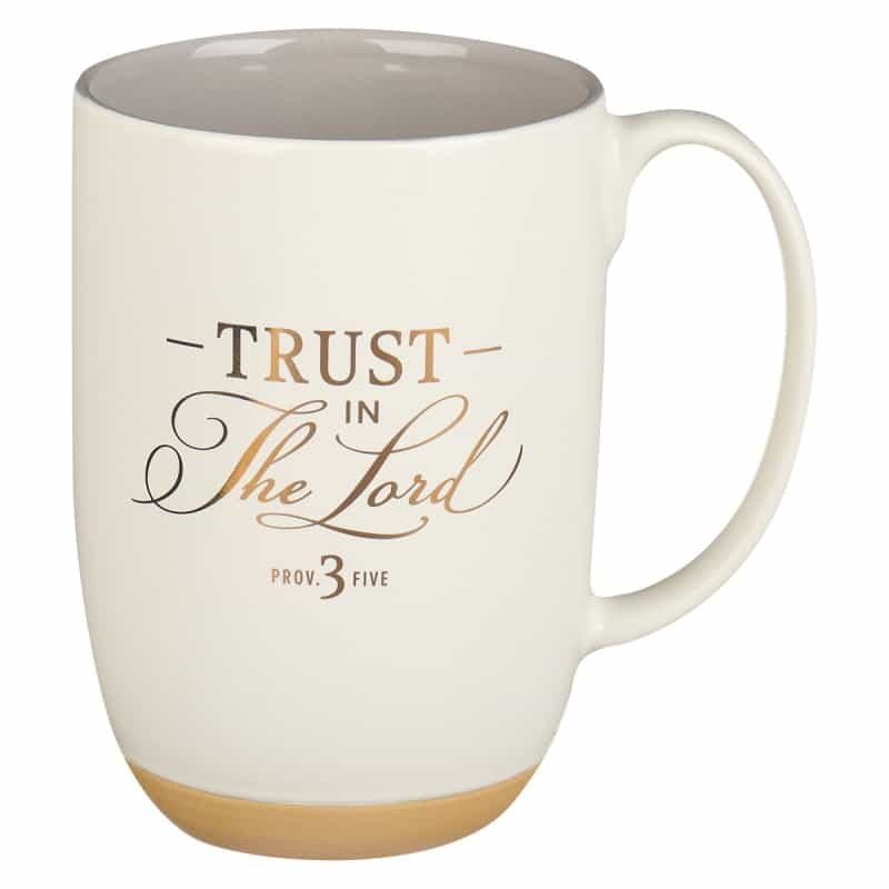 Mug White/Taupe Trust In The Lord Prov. 3:5-6