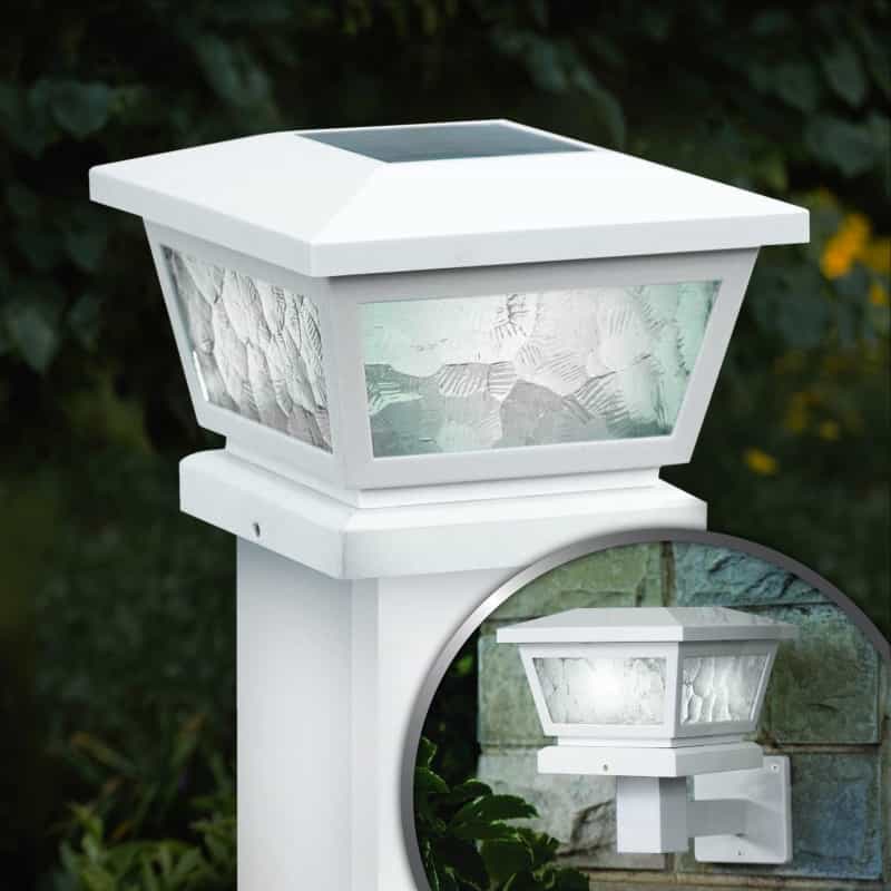 Fairmont Solar Post Cap / Wall Mount - White