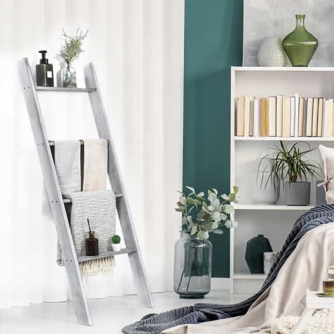 4-Tier Wall Leaning Ladder Shelf Stand