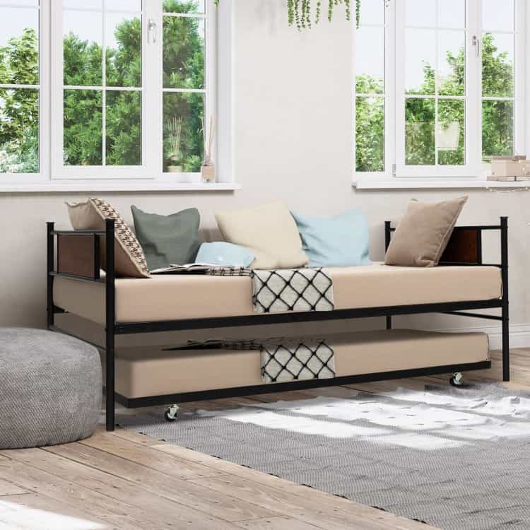 Twin Size 2-In-1 Daybed Frame With Pullout Trundle