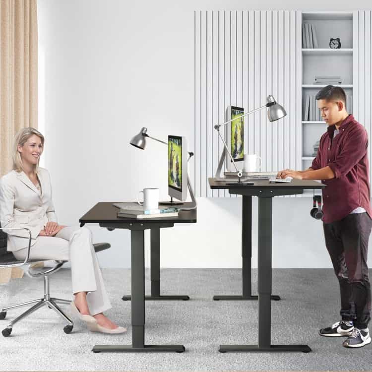 Electric Height Adjustable Standing Desk With Memory Controller-Black