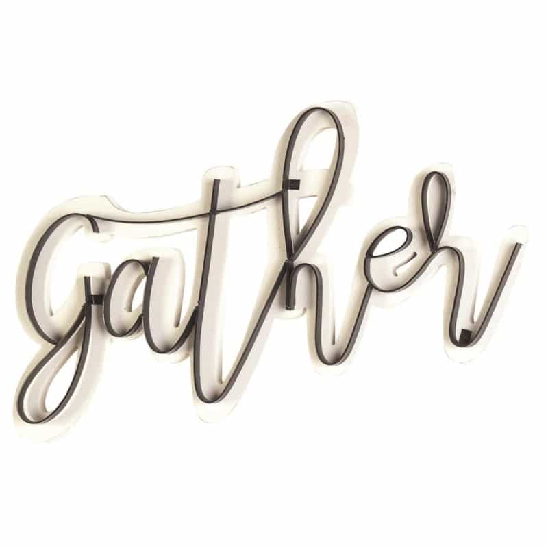 Wall Sign Gather Metal/Mdf 15In Wide