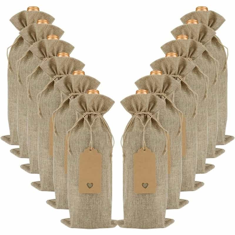 Burlap Wine Bags Wholesale Bulk Lot 12 Pieces