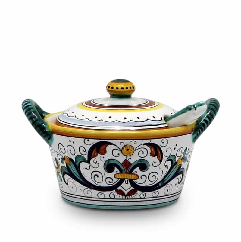 Ricco Deruta: Covered Parmesan Cheese Bowl With Spoon