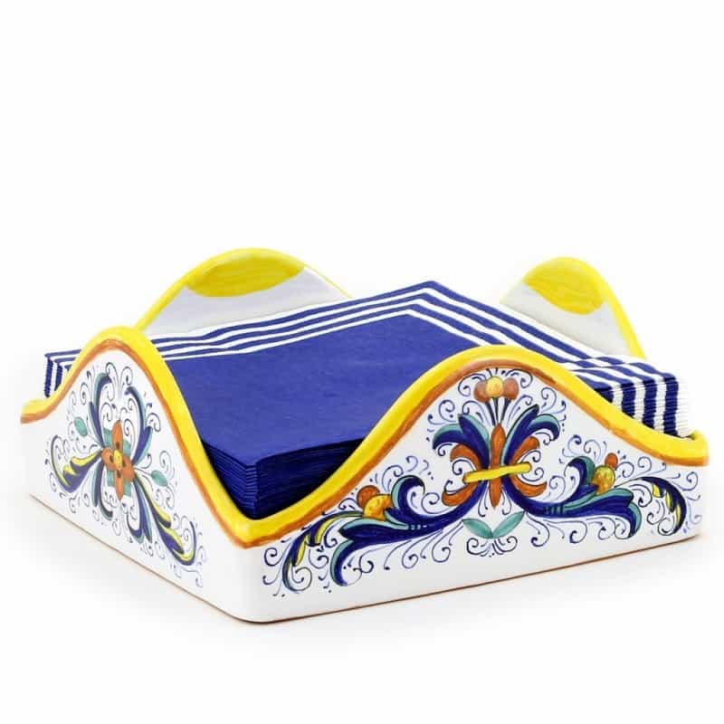 Ricco Deruta: Square Napkins Holder Large (For Dinner Size Napkins (8X8))