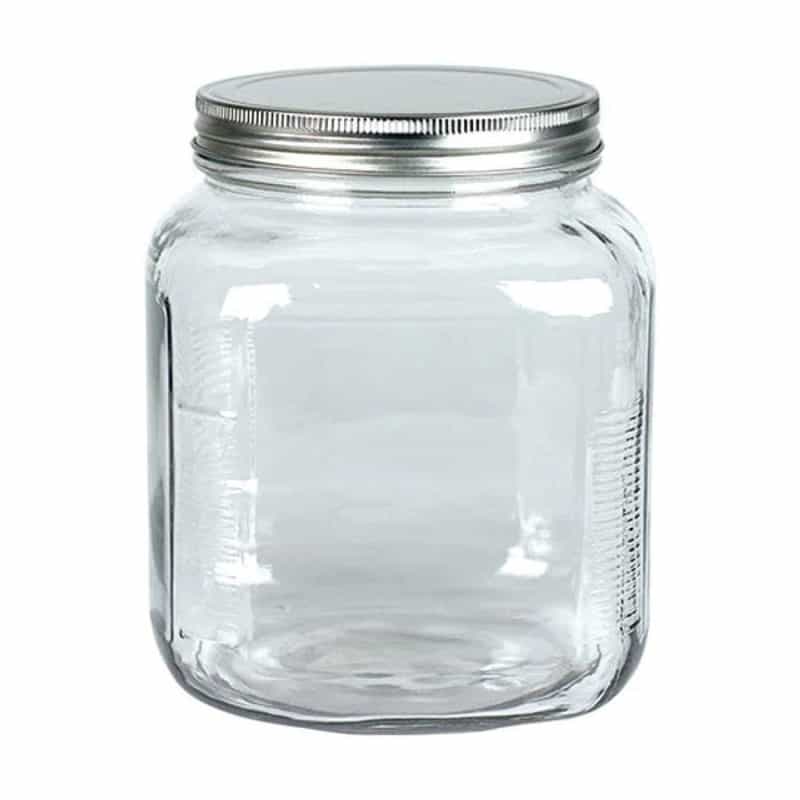 Glass Jar With Metal Lid 2 Qt