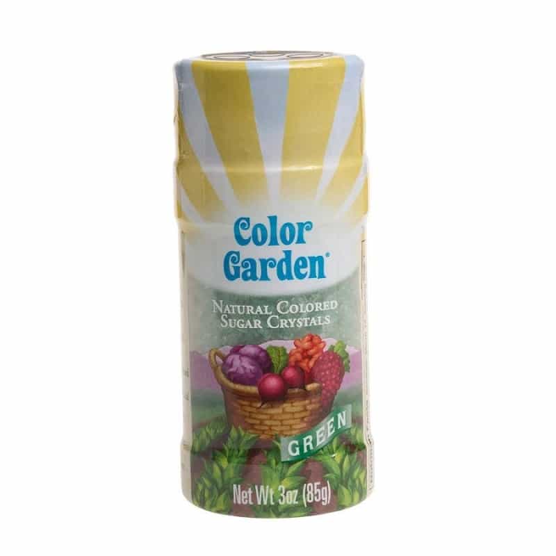 Color Garden Green Natural Sugar Crystals 3 Oz
