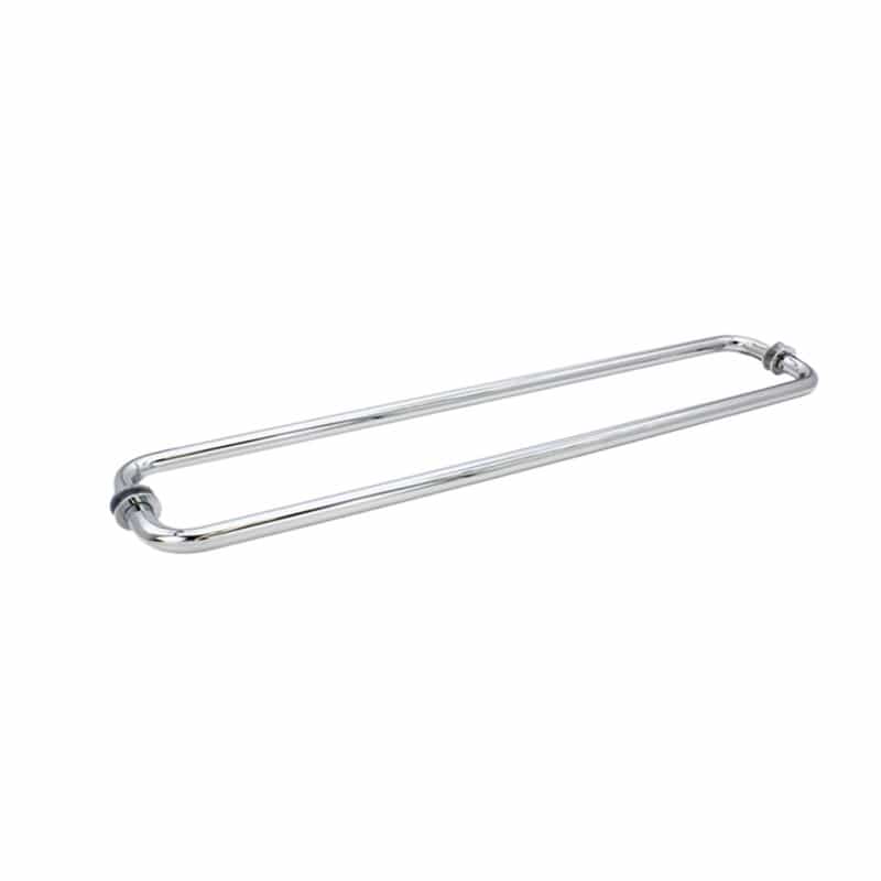 Fhc 20" X 20" Tubular Towel Bar Back-To-Back With Washers For 1/4" To 1/2" Glass - Polished Chrome - Compare To Bm20x20