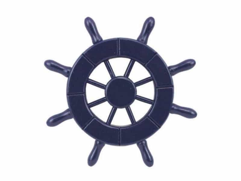Dark Blue Decorative Ship Wheel 6"
