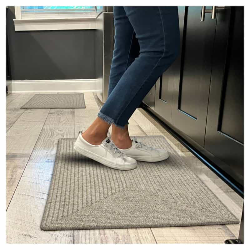 Slate Ultra Durable Braided Rectangular Rug In Sets