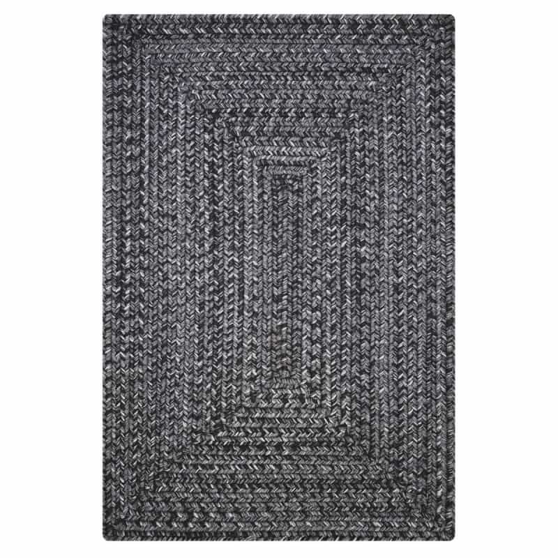 Black Ultra Durable Small Braided Oval Rug In Set
