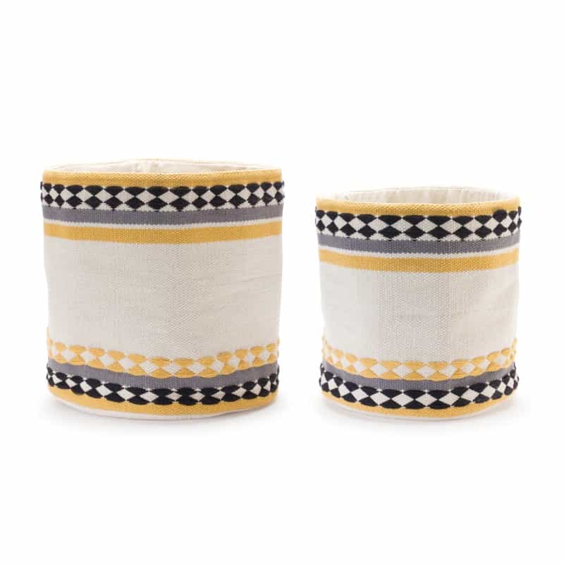 Basket (Set Of 2) 14"D X 13"H, 16"D X 15.5"H Cotton