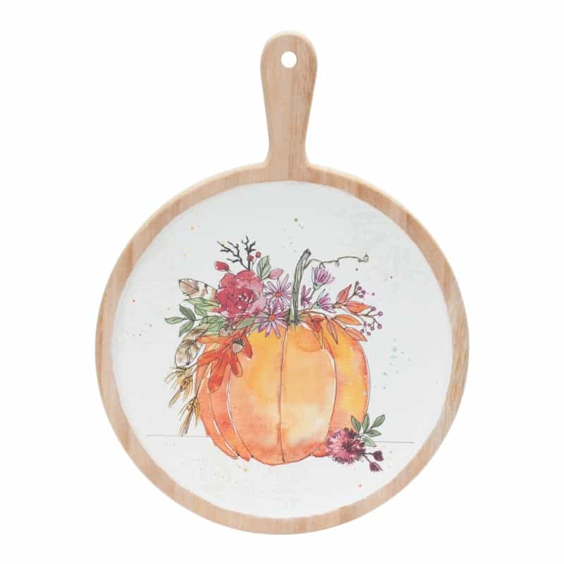 Pumpkin Design Cutting Board (Set Of 2) 9.25"D X 12.25"H Wood
