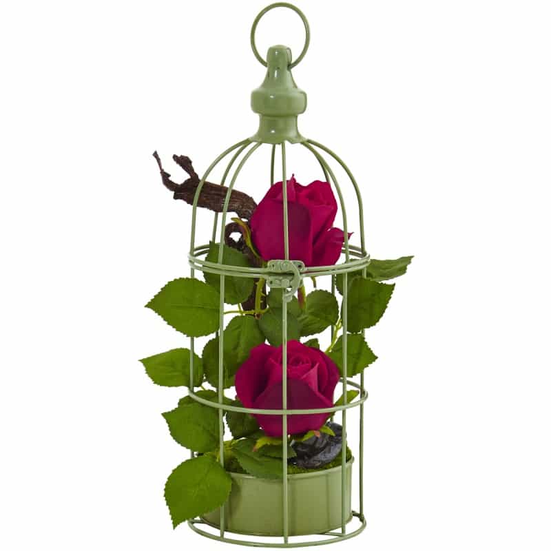 Roses Arrangement In Bird Cage