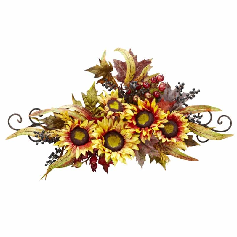 Sunflower Swag W/Metal Frame