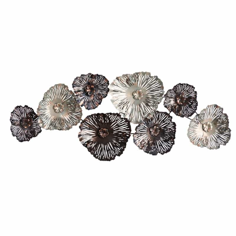 5’ X 2’ Floating Metal Floral Design Metal Wall Art Decor