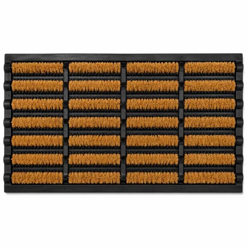 Gardenised Shoe And Boot Scraper Mat With Tray Coir Bristles Built-In Wire Brush And Non-Slip Rubber Base For Mud Dirt And Debris Removal At Entryway Patio Porch Worksite And Garage Entrance, 18X30"