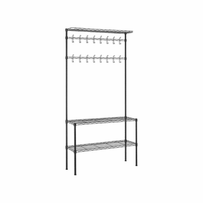 Metal Hall Tree With Shoe Rack