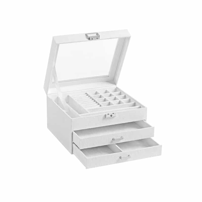 White Jewelry Box With Velvet Cover